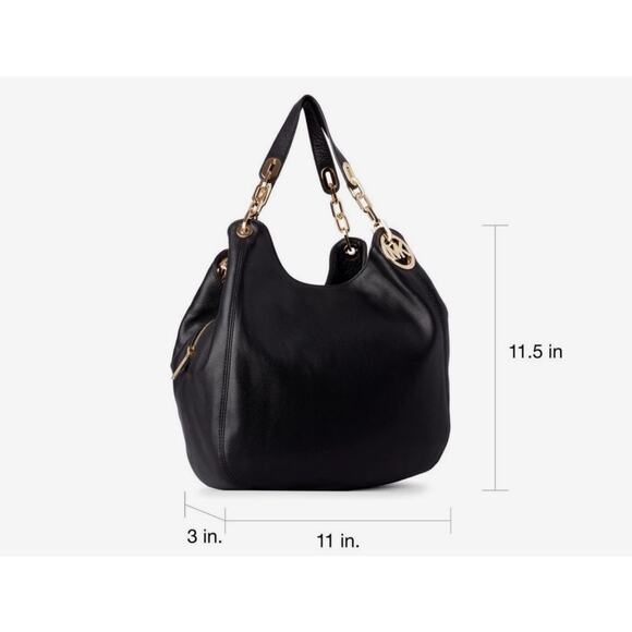 Michael Kors Black Pebbled Leather  Fulton Shoulder Bag - Picture 10 of 11